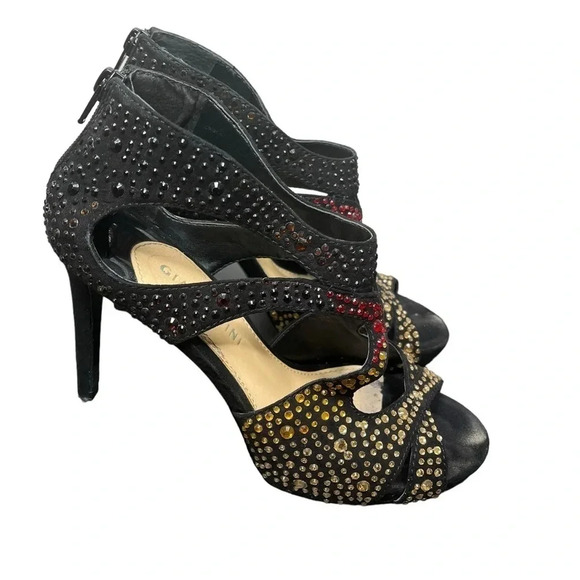 Gianni Bini gemstone red yellow black caged heels pumps size 7 - Picture 3 of 6